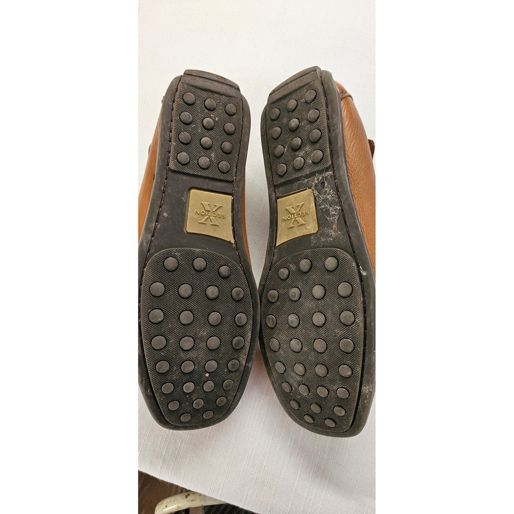 Section X Mens Brown Leather Driving Loafers Slip On Shoes 292SX0018 Size 8 M - Picture 5 of 8